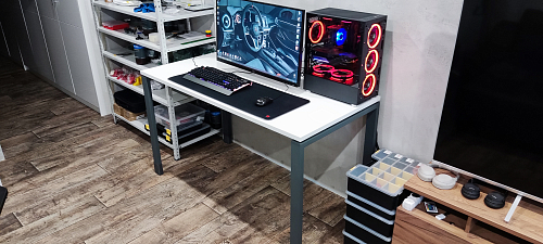 Компьютерный стол SG.201 антрацит / дуб темный фото покупателя 10